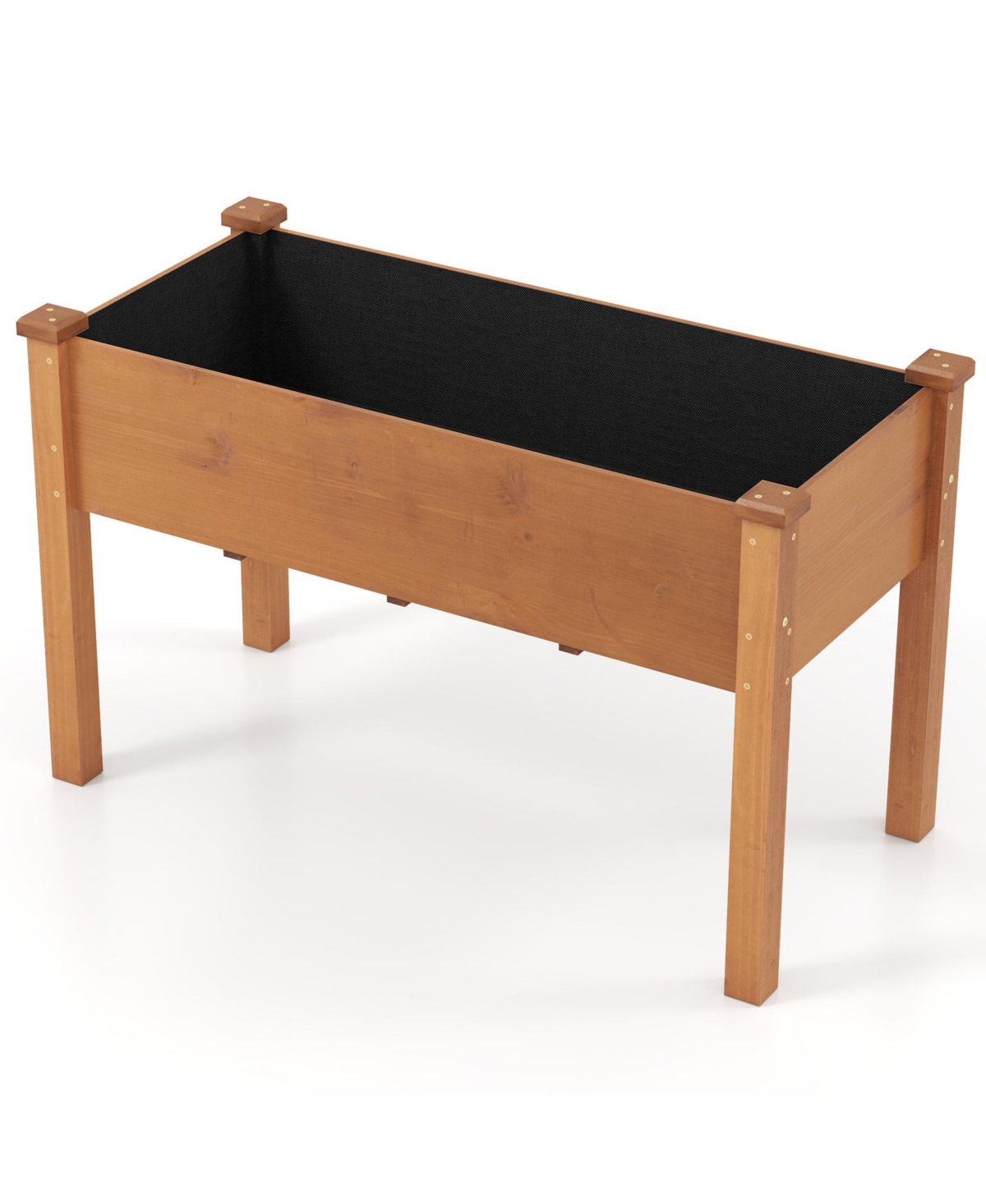 Raised Garden Bed with Legs and Drainage Holes for Backyard-Brown - Brown