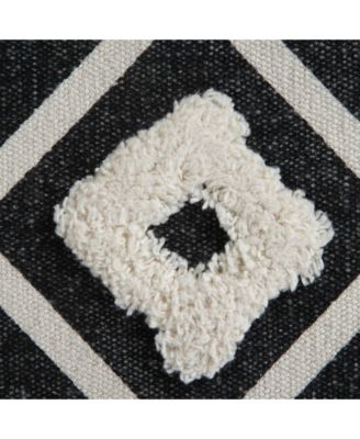 18" Black 100% Cotton Ottoman