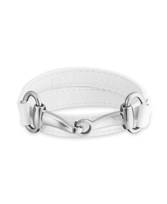 Brown Gold Genuine Leather Snaffle Horse Bit Equestrian Wrap Bracelet Stainless Steel