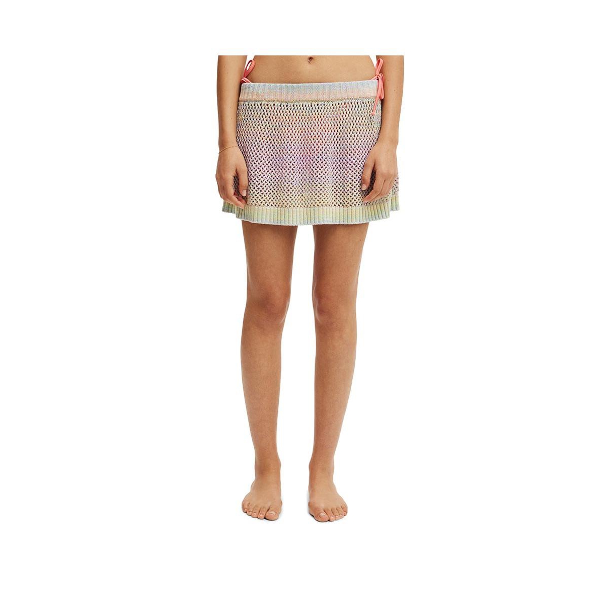 Women's Crochet Beach Skirt - Pink space dye crochet