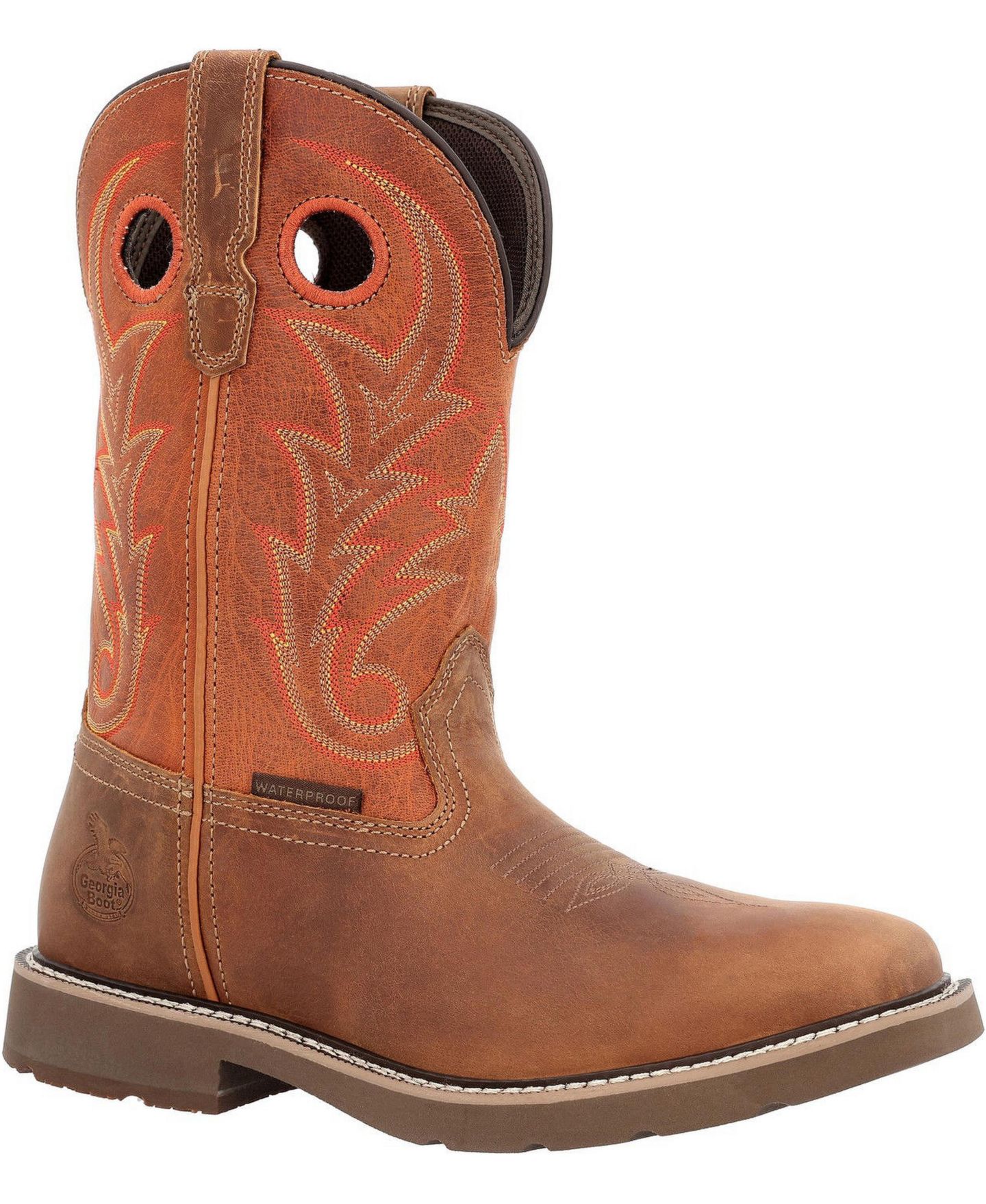 Мужские ботинки GEORGIA BOOT Core 37 Western 11" Waterproof Pull-On Work, цвет: Коричневый ржавый — фото 1