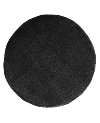 18" Black 100% Cotton Ottoman
