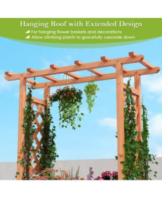 Wooden Raised Garden Bed with 2 Planter Boxes and Dividers-Natural