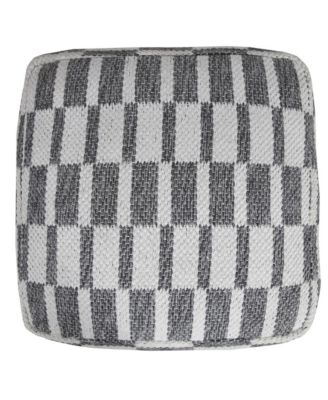 18" Grey 100% Cotton Ottoman