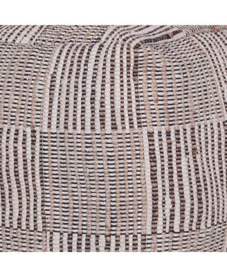 Geometric Cotton Pouf – Square Ottoman for Living Room Seating or Boho Style Accent