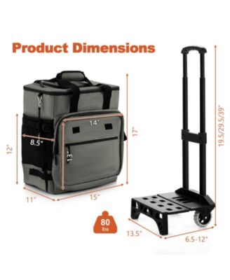 50-Can Large Leakproof Rolling Cooler with Detachable Bottom Plate