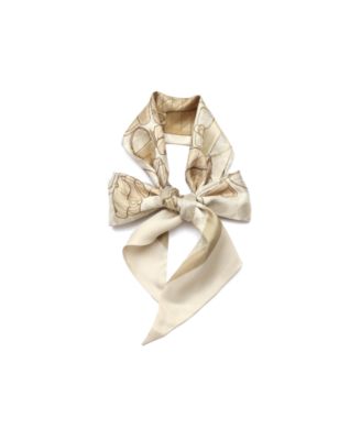 Stacked Tabby Bags Print Silk Skinny Scarf