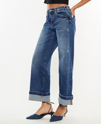 Women's High Rise Wide Leg Pull On Jeans