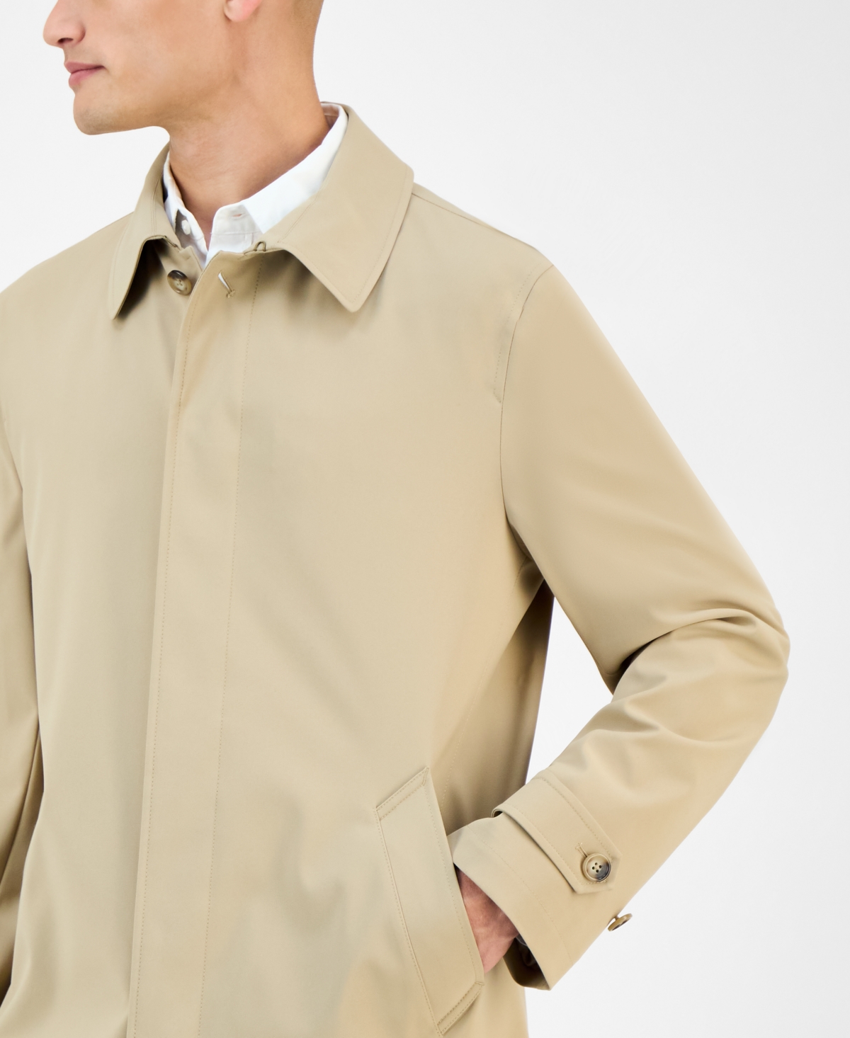 Michael Kors Men's Classic-fit Raincoat In Brown