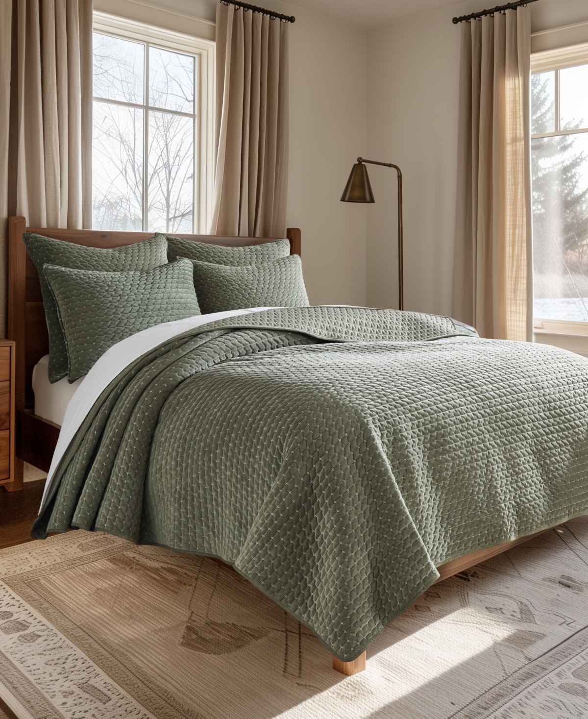 Levtex Velvet Stitch Reversible 3-pc. Quilt Set, Full/queen