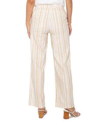 Petite Stripe Drawstring Wide-Leg Pants