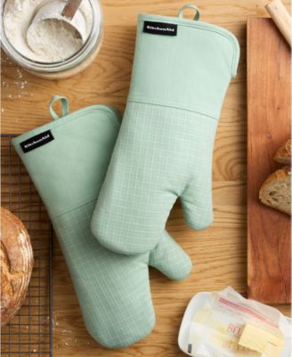 Gourmet Series Gridlines Oven Mitts Set, Pack of 2