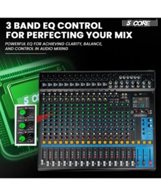 Audio DJ Mixer 20 Channel Sound Board Console w 24 SPX Effect 48V Phantom Power MX 20CH XU