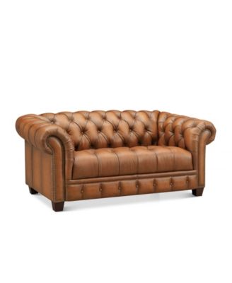 York 70" Top Grain Leather Loveseat
