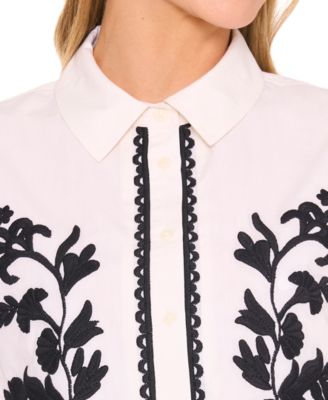 Women's Embroidered Short-Sleeve Shirt