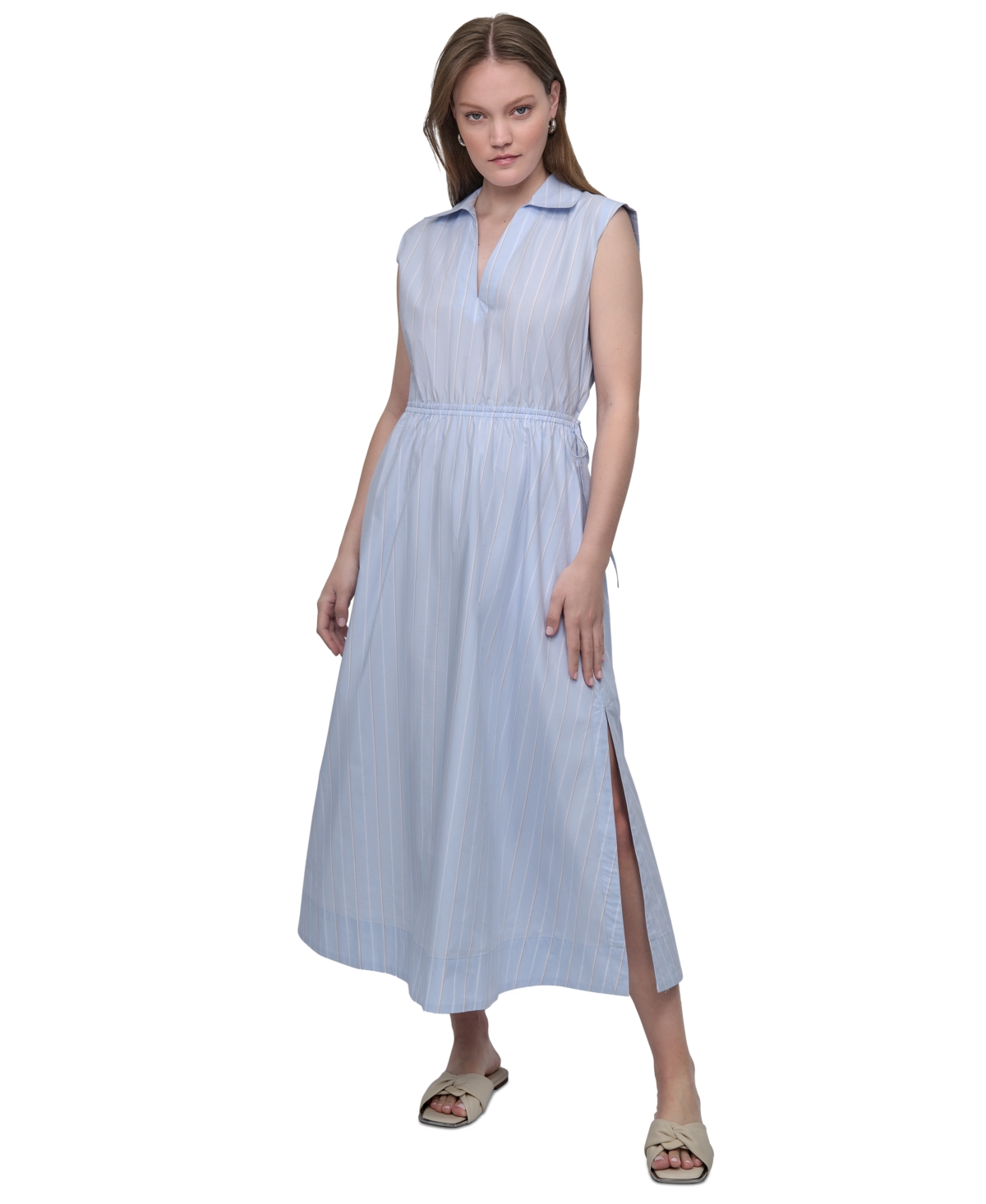 Women's Back-Cut-Out Sleeveless Maxi Dress - L3X - BLDWN STR FRST BLUE