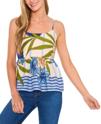 CeCe - Women's Spaghetti-Strap Peplum Tank