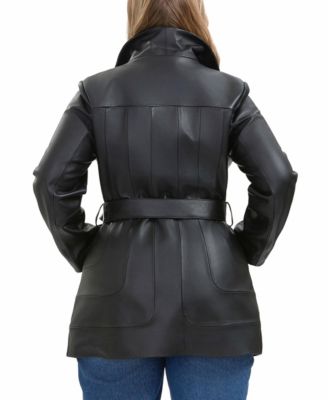 Plus Size Erika Leather Coat