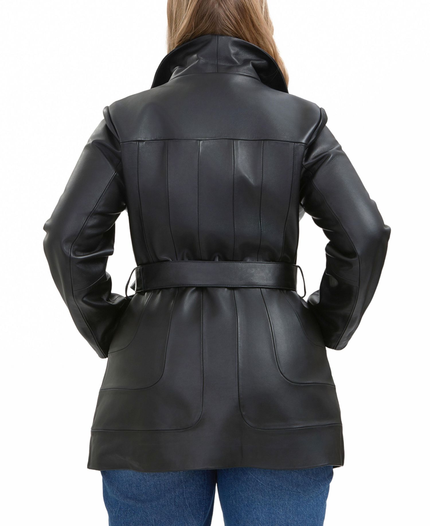 Plus Size Erika Leather Coat