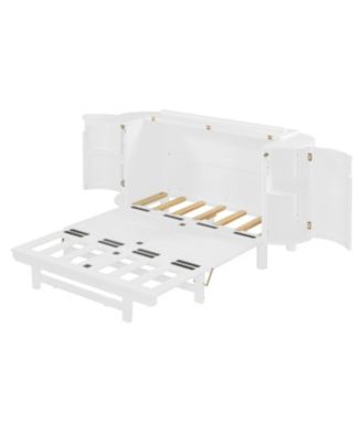 Full Murphy Bed with Hidden Storage & Modern Woven Design