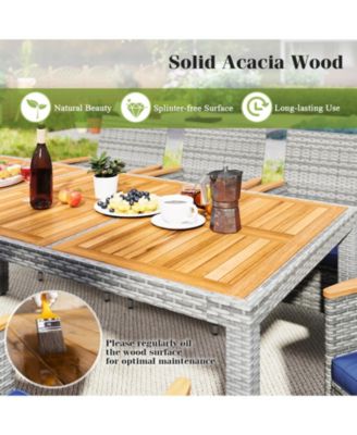 9 Pieces Patio PE Wicker Dining Set for Deck, Garden and Yard