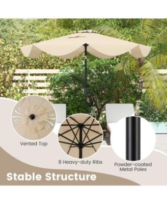 9 FT Patio Umbrella with Crank Handle and Push Button Tilt