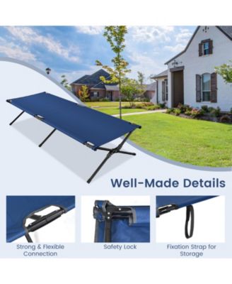 Adults Kids Folding Camping Cot-Blue