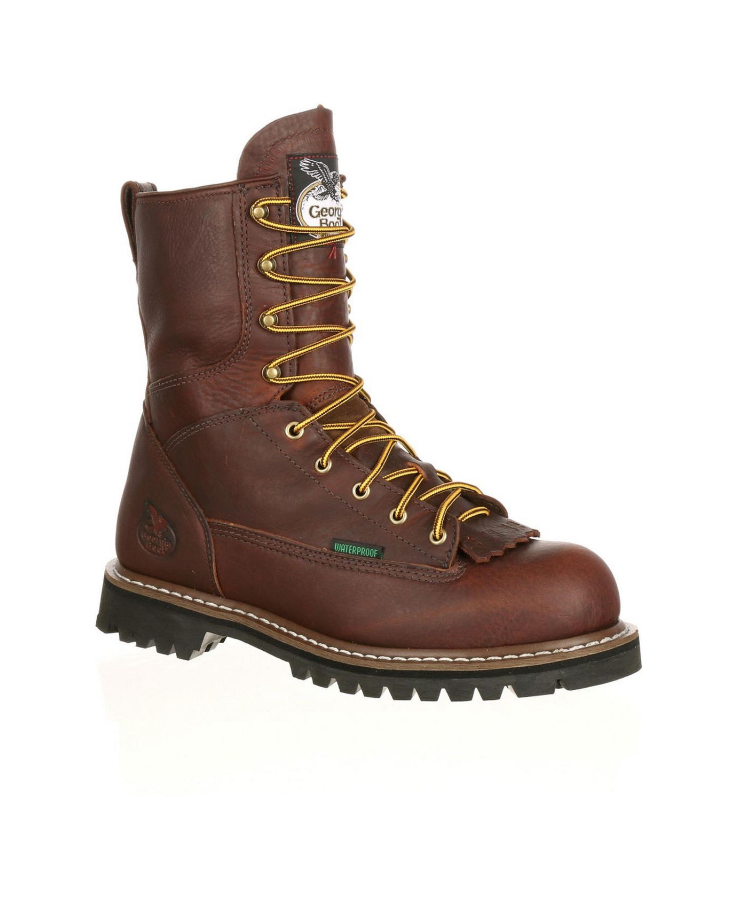 Мужские ботинки GEORGIA BOOT Steel Toe Waterproof Lace-To-Toe Work Boot, цвет: Коричневый — фото 1