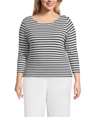 Plus Size Mariner Jersey Boatneck Top