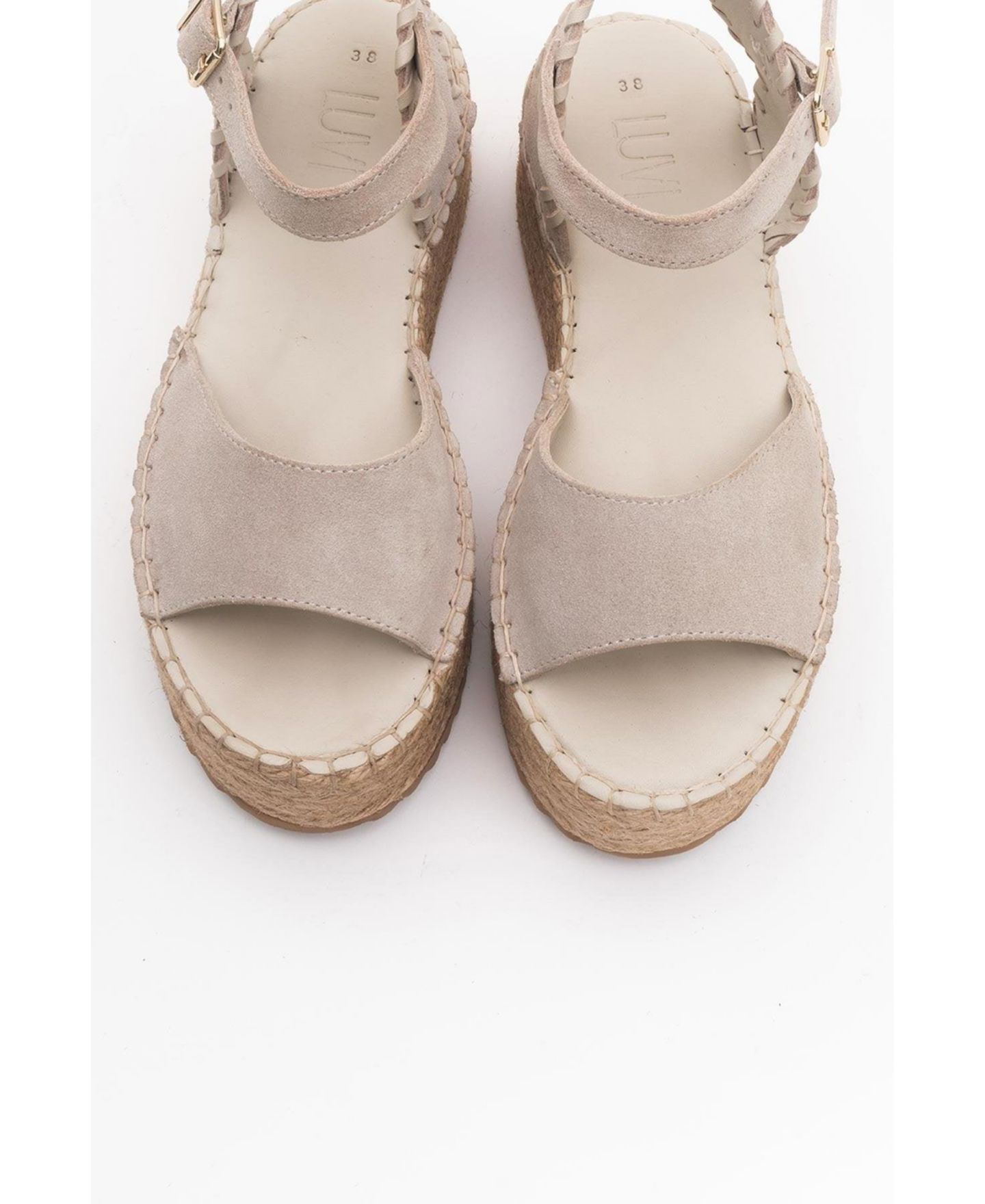 Женские сандалии Forever & Always Shoes Serez Leather Platform Espadrilles Sandal (Women), цвет: Бежевый замшевый кожаный — фото 2
