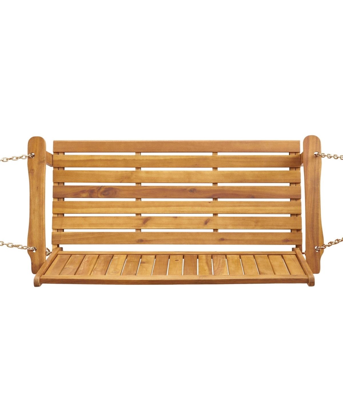 8.25 in. Outdoor Acacia Wood Porch Swing with 8 Feet Chains