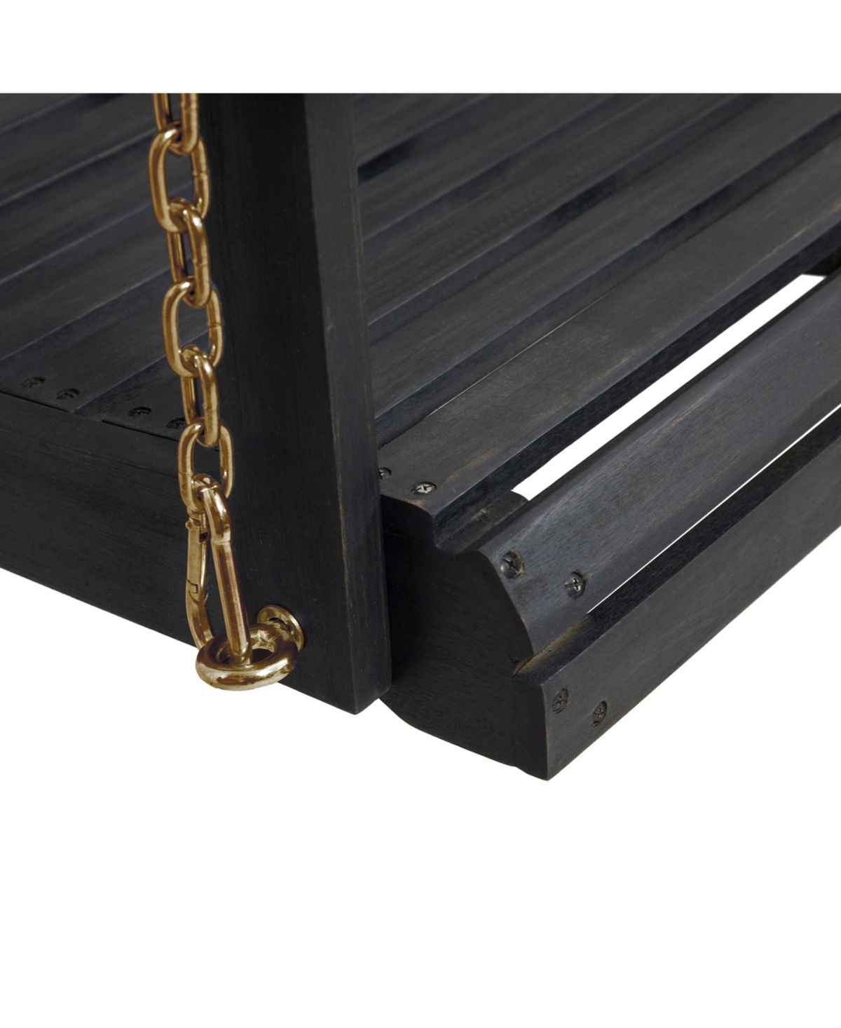 Patio Porch Swing with Slat Design, 2-Seater Hanging Bench with 8 Ft Chains