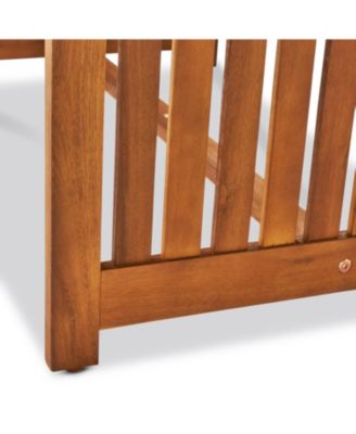 Outdoor 4-Pcs Set Acacia Wood Sofa Set with Water Resistant Cushions