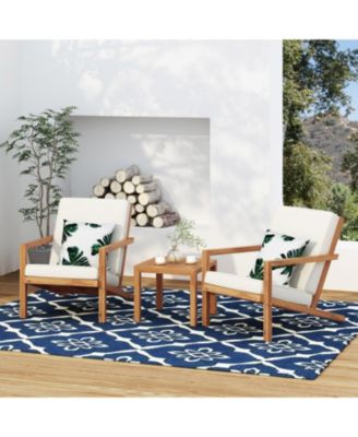 Outdoor  Acacia Wood 3 PC  Chat Set