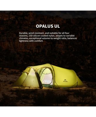 Opalus 3 Person Tunnel Tent, Lightweight Backpacking Tent with Vestibule, Double Wall 4 Season Tents for Camping