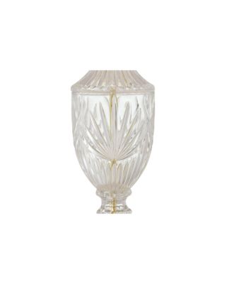 Traditional Table Lamps 26.5" High Set of 2 Cut Glass Urn Brass White Cream Bell Shade for Living Room Family Bedroom Bedside