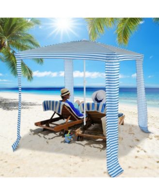 6.6 x 6.6 Feet Foldable and Easy-Setup Beach Canopy With Carry Bag-Blue