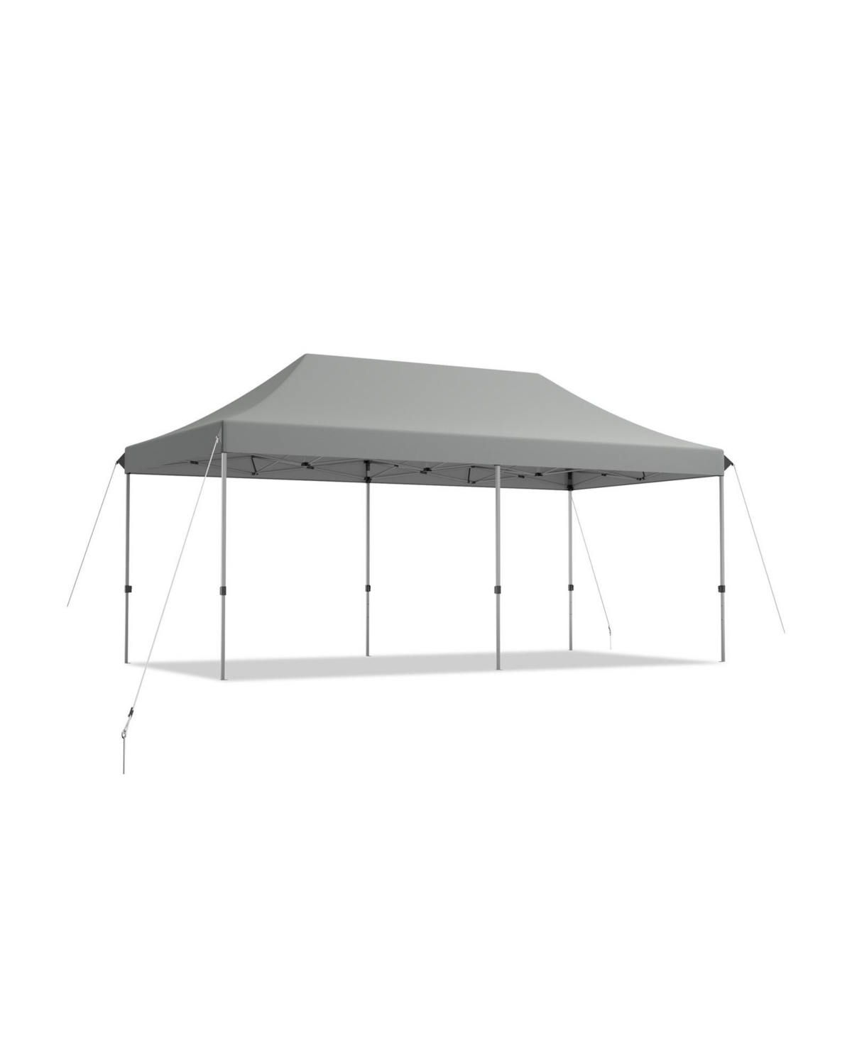10 x 20 Feet Adjustable Folding Heavy Duty Sun Shelter with Carrying Bag - Grey