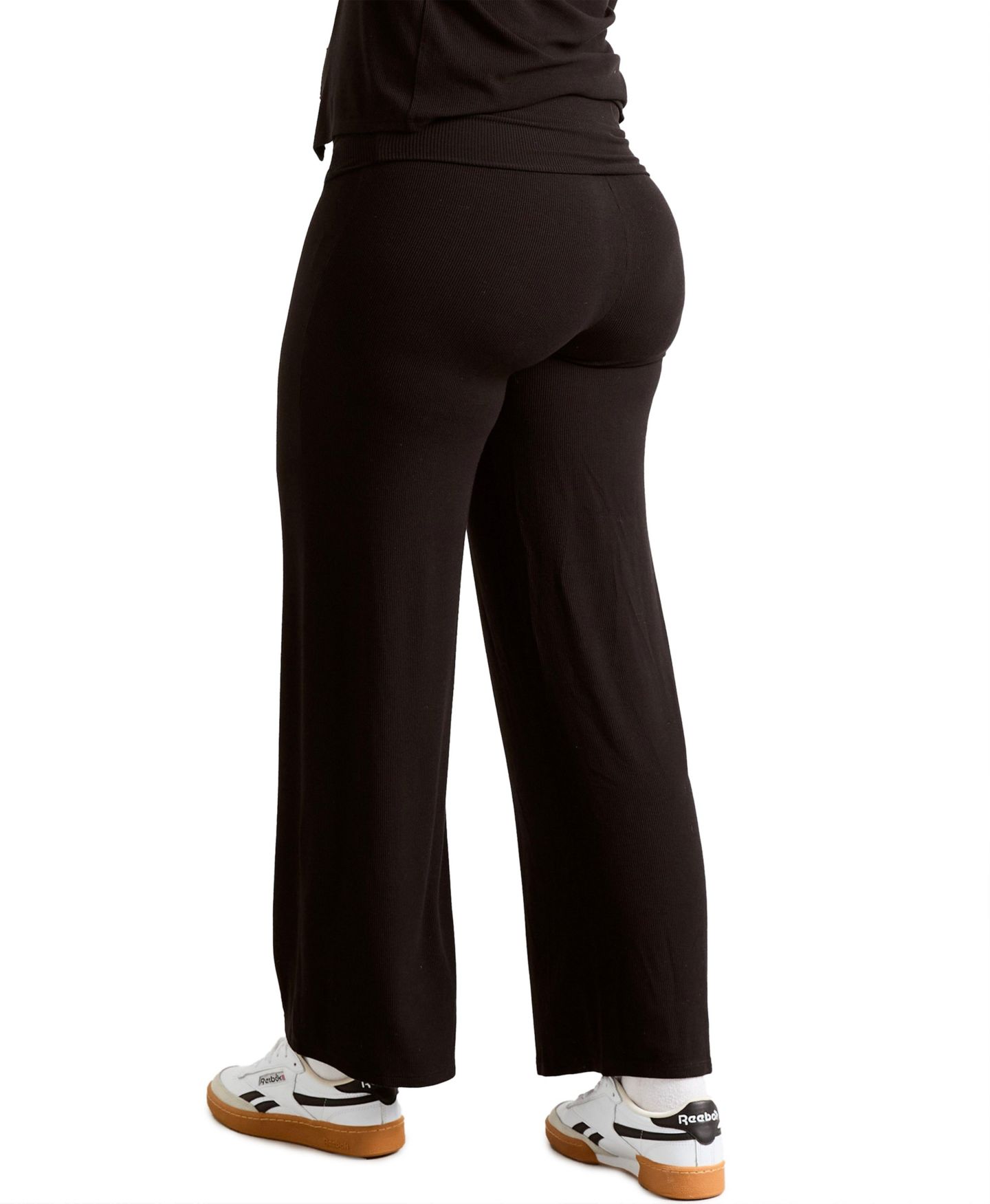Женские брюки HATCH Collection Maternity The Softest Rib Over/Under the Bump Lounge Pant, цвет: Чёрный — фото 3