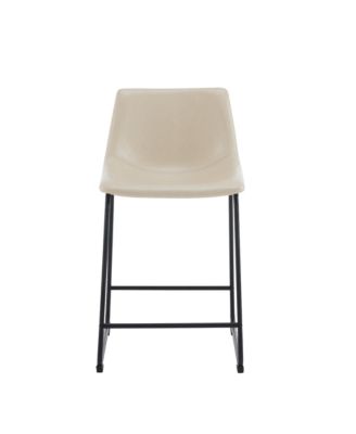 Streamdale Vintage Faux Leather Counter Stools (Set of 2)