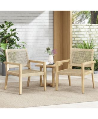 Streamdale Wicker & Acacia Club Chairs (Set of 2)