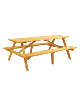 Streamdale 8-Person Brown Picnic Table with Benches