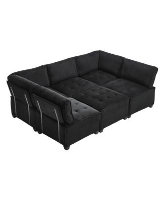 U-Shaped Modular Sectional Sofa with Reversible Chaise