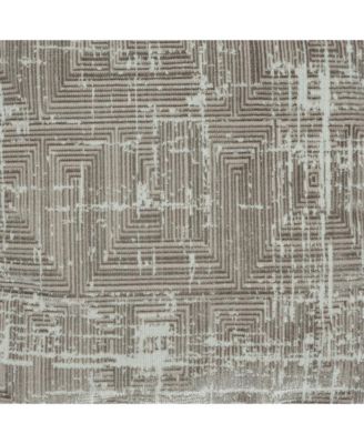 18" Grey Polyester Blend Ottoman