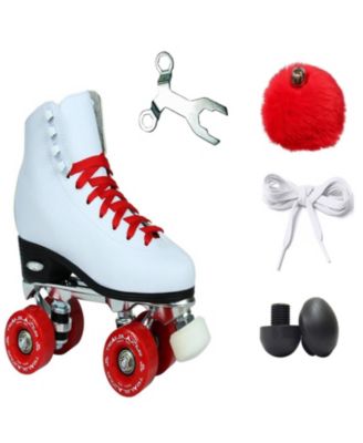 Epic Classic White & Red Quad Roller Skates
