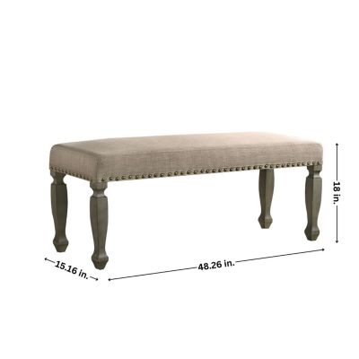 Finish Upholstered Nailhead Bench