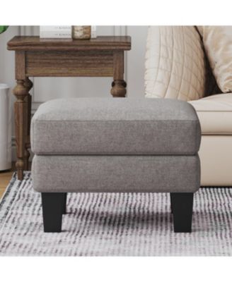 Fabric Ottoman Light Grey