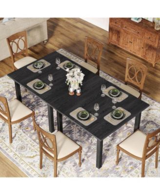 Square Dining Table for 2–4, Modern Wood Table with Thick Top & Legs – Compact Design for Small Kitchens & Dining Rooms (Table Only).