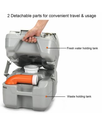 5.3 Gallon Portable Toilet with Waste Tank and Built-in Rotating Spout