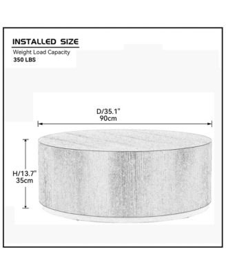 Streamdale Round Coffee Table Side Table For Living Room Fully Assembled Black